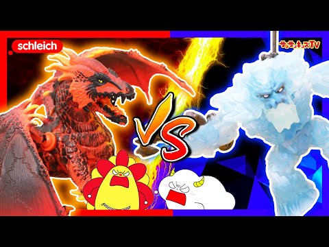 【対決】マグマVS氷！？サンサンとくもりんが最強の剣の取り合いで大喧嘩！ドラゴンやモンスターたちと一緒にバトル！第１話・エルドラド・シュライヒ・子供向け知育教育★サンサンキッズTV★