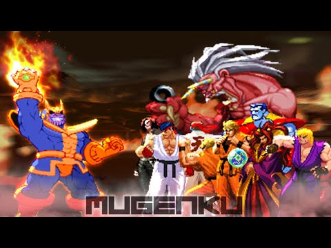 Thanos vs Orochi Kyo MA, Shin Ryu, Cyber Evil Ryu, Ryo Sakazaki, Daigo Ken and Friends MUGEN