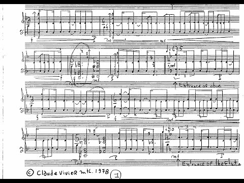 Claude Vivier - Greeting Music for Mixed Ensemble (1978) [Score-Video]