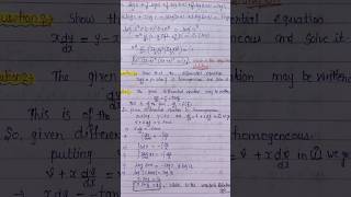 Solution of homogeneous differential equation