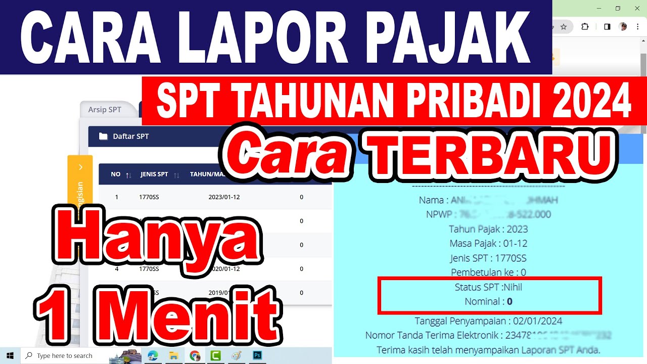 Tutorial Efiling 2024 | Cara Lapor SPT Pajak Tahunan Pribadi Online