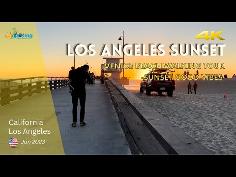 VENICE Beach 2023 [4K] 🌴 Friday SUNSET California 🇺🇸