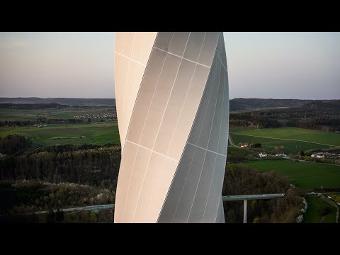 246 meter elevator test tower - Project manager Holger Hinz guides through the TK Elevator tower