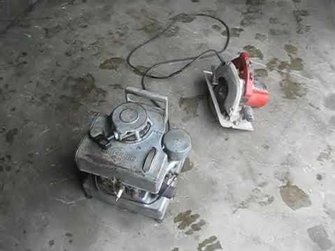 Vintage 1961 Briggs & Stratton Mite E Lite 2000 Generator Test Run