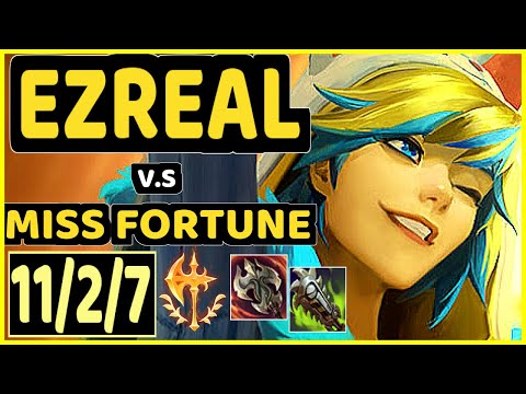 EZREAL vs MISS FORTUNE - 11/2/7 KDA BOTTOM ADC CHALLENGER GAMEPLAY - BR
