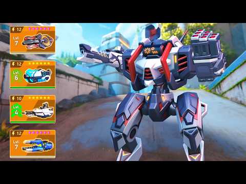 Orion & EM Rifle 12, Disc Launcher, Rocket Mortar, Graviton Beam, Railgun, Carbine 10 - Mech Arena
