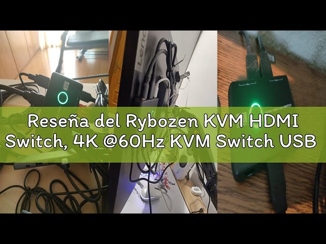 Vídeo relacionado con Rybozen KVM HDMI Switch, 4K @60Hz KVM Switch USB 2 PC 1 Monitor para 2 Computadoras Comparten Teclado, Mouse y un Monitor HD, Admiten 4K a 60 Hz, con 2 Cables USB y 2 Cables HDMI