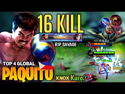 RIP SAVAGE! Paquito Brutal Offlane Gameplay [Top Global Paquito] By KNOX Kuro - Mobile Legend