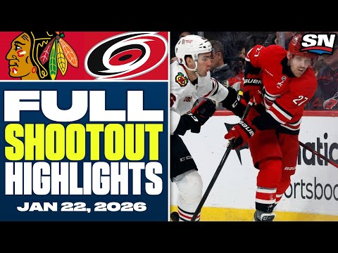 Chicago Blackhawks vs. Carolina Hurricanes | FULL Shootout Highlights - January 22, 2026