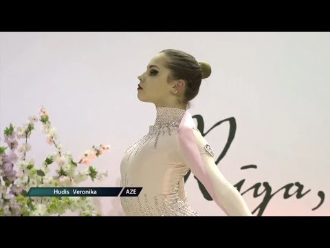 Veronika Hudis (AZE). Ribbon, hoop, ball, clubs. «Baltic Hoop 2018», 03.03.2018, Riga, Latvia