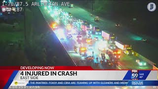 4 injured in overnight crash on I-70