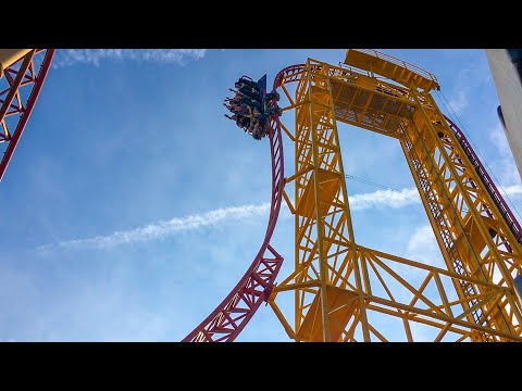 On-ride point of view of Dare Devil Dive