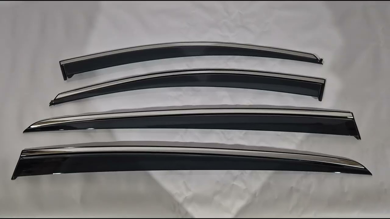 Kia Sportage 2015-2021 рр. Вітровики з хромованим молдингом Niken Luxury (4 шт) Video 1