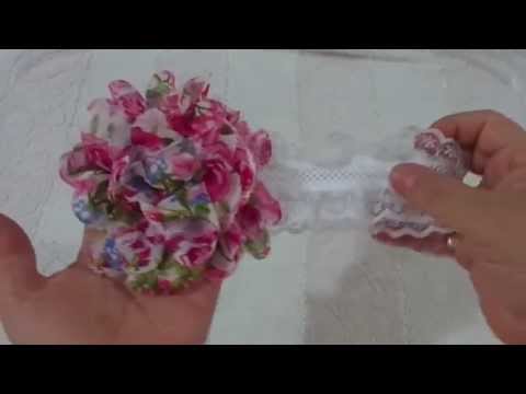 paso a paso de como hacer una diadema en encaje y flor de tela