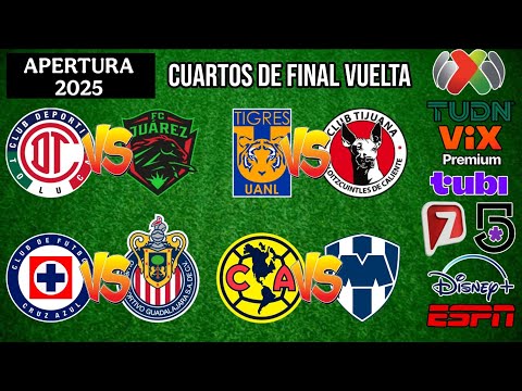 FECHAS, HORARIOS Y CANALES PARA LOS CUARTOS DE FINAL VUELTA | LIGA MX APERTURA 2025