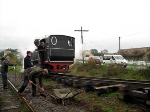 Sibiu-Agnita Railway. Loading carriage and loco 764-243 at Cornatel 27 Sept 2015