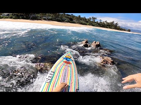 Surfing Through Rocks POV Full Experience