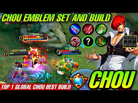 CHOU TOP 1 GLOBAL EMBLEM SET 2022 AND BUILD / CHOU NEW META GAMEPLAY / Mobile Legends