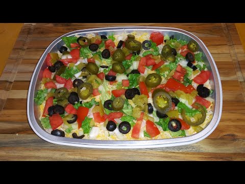 Seven Layer Bean Dip! With A Couple Extras! Super Bowl...