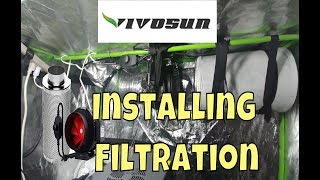 Vivosun 6 Inch 390 CFM Inline Duct Fan & Carbon Odor Filter Install.