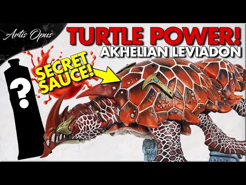 Realistic Scales Explained - 100% DRYBRUSH + OIL WASH no airbrush! How to Paint Idoneth Leviadon