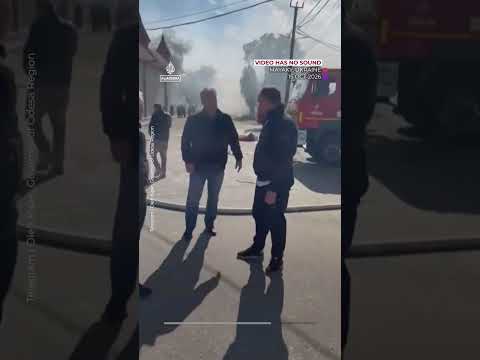 Russian jet-powered drone hits supermarket in Ukraine's Odesa | AJ #shorts