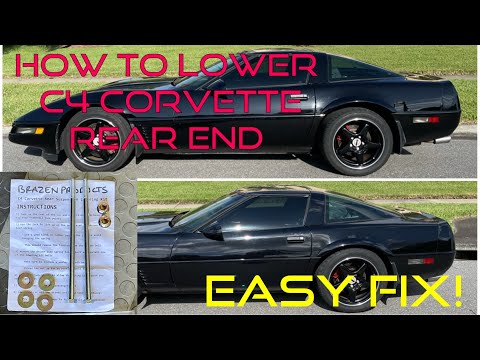 How to Lower C4 corvettes rear end.  EASY Fix! 1984-1996
