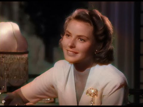 Casablanca Clip Colorized by AI: As Time Goes By - Ingrid Bergman