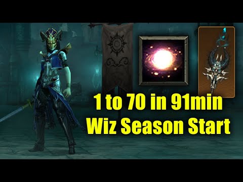 Wizard Frozen Orb Season Start Leveling Practice 1 to 70 in 91min (Unstable Scepter Run)