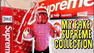 MY ENTIRE FAKE SUPREME COLLECTION!! OVER $70,000 (BIGGEST FAKE HYPEBEAST ON YOUTUBE)
