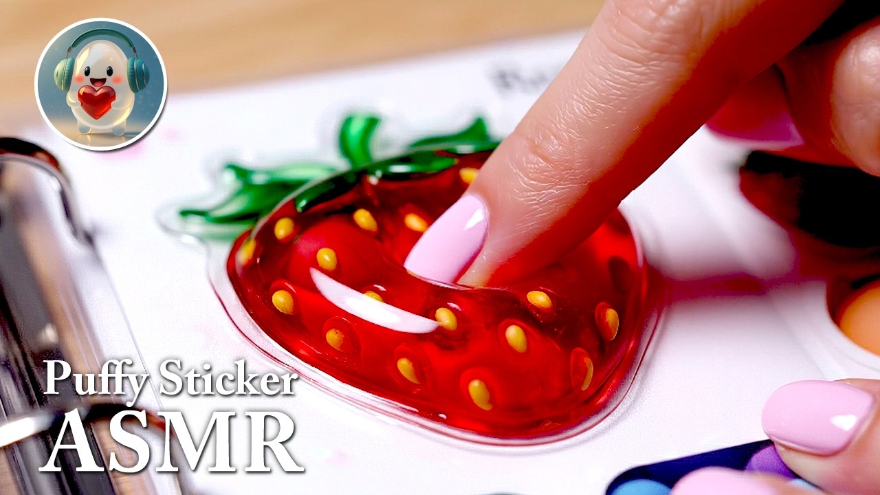 【ASMR】What kind of sticker texture do you want?| Different Puffy Stickers ASMR