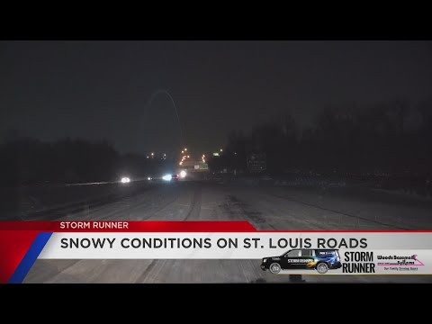 A nighttime look at road conditions around St. Louis