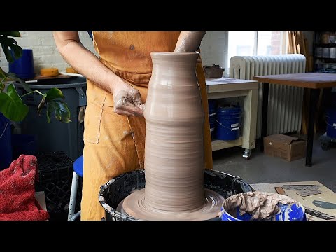 Coil Building and Throwing a Tall Vase on the Pottery Wheel