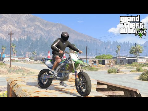 BELAJAR TREL KAWASAKI KLX 150cc SE SUPER MOTO - GTA V MOD INDONESIA EPISODE SPESIAL