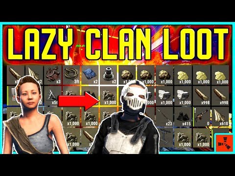 Rust LAZY CLAN LOOT! - Rock to END GAME Gear in MINUTES (Rust Rich Raids PvP)