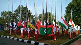 Bendera 45 Negara Peserta Asian Games 2018 Resmi Berkibar Pertama Kali di Tanah Palembang