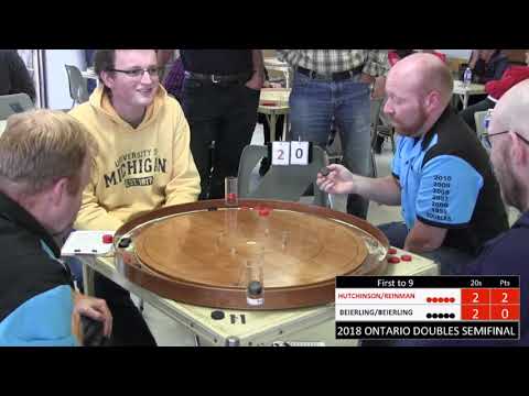 Crokinole 2018 Ontario Doubles Semifinal - Beierling/Beierling v Reinman/Hutchinson
