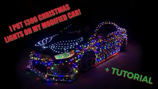 HOW I PUT 1300 CHRISTMAS LIGHTS ON MY CAR! TUTORIAL VW Volkswagen Eos Modified Cars Weird Wrap