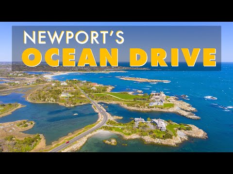 Ocean Drive in Newport, Rhode Island. POV drive along entire route