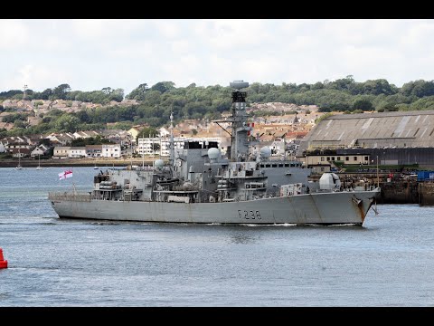 HMS SUTHERLAND F81 LEAVES DEVONPORT NAVAL BASE AT DEVILS POINT - 6th July 2020