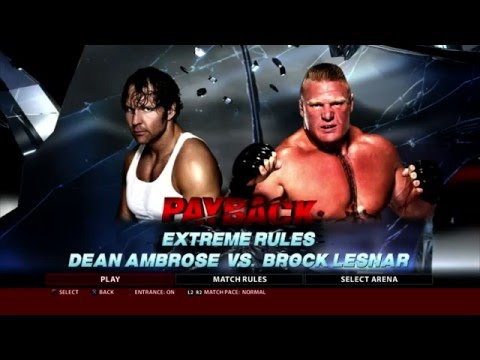 WWE 2K16 PS3 - Dean Ambrose VS Brock Lesnar - WrestleMania 32 Rematch