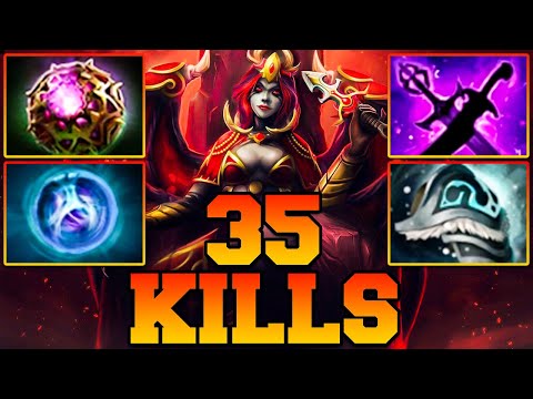 QOP Dota 2 Mid 35 Kills & 2 Ultra Kills - Best Queen Of Pain Pro Gameplay Guide Build 7.33