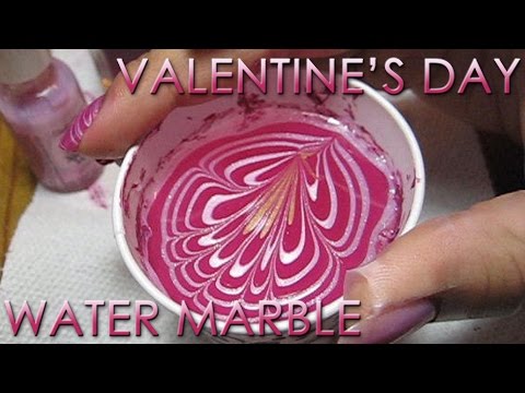 Valentine's Day Water Marble | DIY Nail Art Tutorial