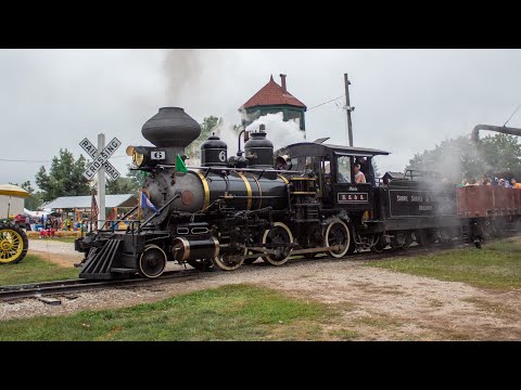 Narrow Gauge Steam, Diesel, & Trolleys at Midwest Old Threshers with Steam Engine Cab Ride Footage