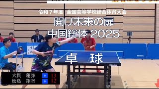【とびうめ応援レター】令和７年度 中国総体2025 卓球