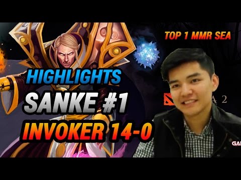 dota 2 invoker highlights SANKE top1 mmr SEA - 14-0