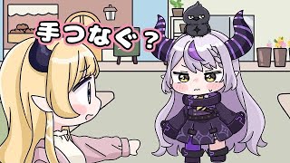 【手描き】ちょこ先生と船長に子ども扱いされるラプちゃん【ラプラス・ダークネス/癒月ちょこ/宝鐘マリン/ホロライブ切り抜き】【切り抜き漫画】
