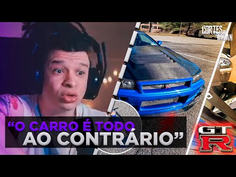 ARUAN REAGE A DETALHES EXTERNOS DO MEU R34 GTR ! EXTINTOR EXPLODIU DENTRO DELE ! 🤬 - Cortes do Aruan