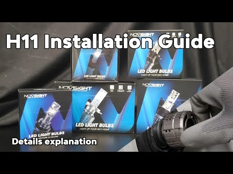 H11 H8 H9 LED Bulbs installation guide: Novsight H11 LED headlight