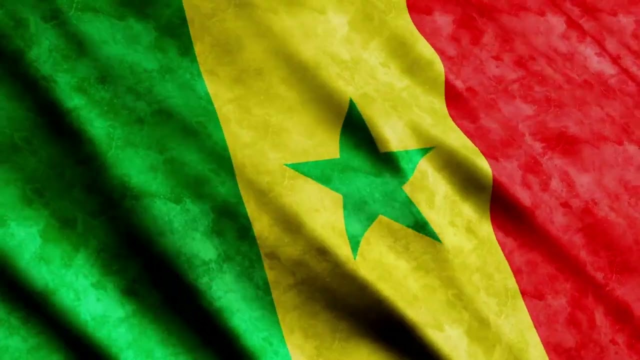 No Copyright Senegal Flag Waving | Stock Footage Video